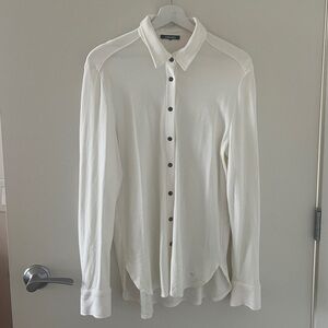 Olsen white/ivory straight front button shirt